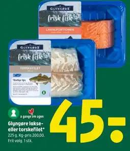 Coop 365 Glyngøre lakse- eller torskefilet tilbud