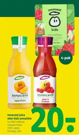 Coop 365 Innocent juice eller kids smoothie tilbud