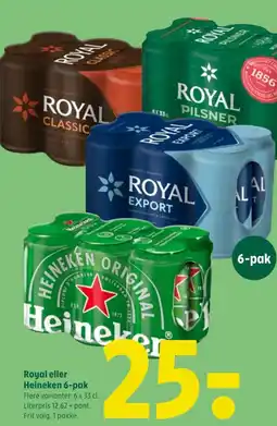 Coop 365 Royal eller Heineken 6-pak tilbud