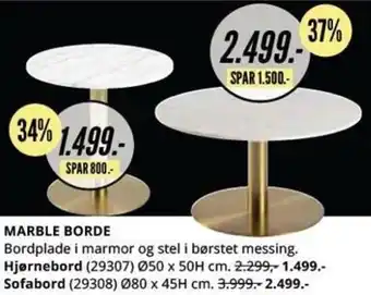My Home Marble Borde Hjørnebord tilbud