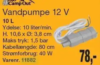 Harald Nyborg Cam Out Vandpumpe 12 V 10 L tilbud