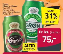Fleggaard Tuborg Pilsner el. Classic tilbud