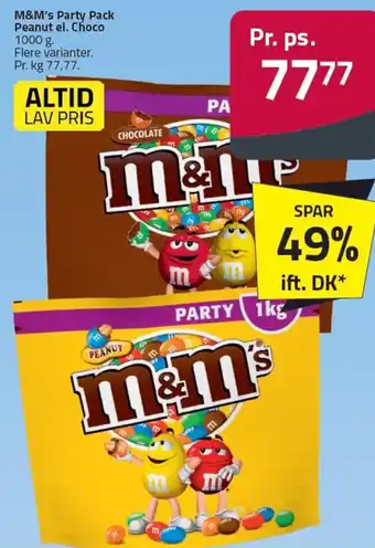 Fleggaard M&M's Party Pack Peanut el. Choco tilbud