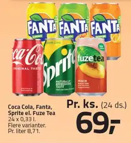 Fleggaard Coca Cola, Fanta, Sprite el. Fuze Tea tilbud