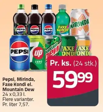 Fleggaard Pepsi, Mirinda, Faxe Kondi el. Mountain Dew tilbud