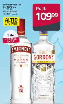 Fleggaard Smirnoff Vodka el. Gordon's Gin tilbud