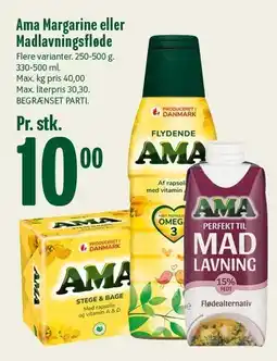Min Købmand AMA margarine eller madlavningsfløde tilbud