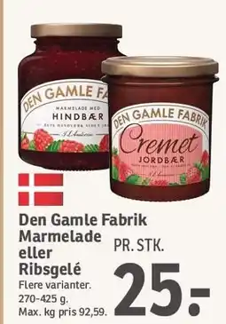 SPAR Den Gamle Fabrik Marmelade eller Ribsgelé tilbud