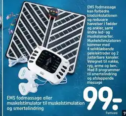 EMS fodmassage eller muskelstimulator til muskelstimulation og smertelindring