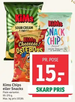 SPAR Kims Chips eller Snacks tilbud