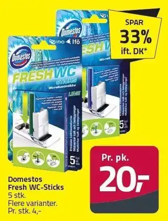 Fleggaard Domestos Fresh WC-Sticks tilbud