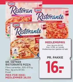 MENY DR. OETKER RISTORANTE PIZZA tilbud