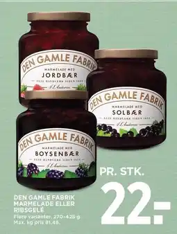 DEN GAMLE FABRIK MARMELADE ELLER RIBSGELÉ