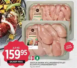 MENY GESTUS DANSK KYLLINGEBRYSTFILET ELLER KYLLINGEINDERFILET tilbud