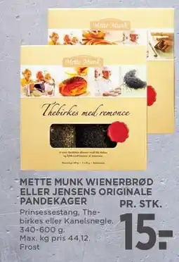 MENY METTE MUNK WIENERBRØD ELLER JENSENS ORIGINALE PANDEKAGER tilbud