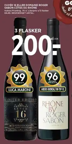 MENY CUVÉE 16 ELLER DOMAINE ROGER SABON CÔTES DU RHÔNE tilbud