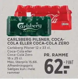 MENY CARLSBERG PILSNER, COCA-COLA ELLER COCA-COLA ZERO tilbud