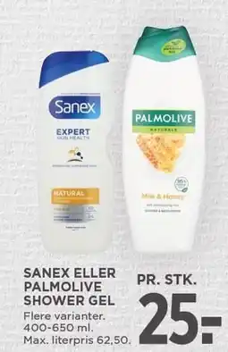 MENY SANEX ELLER PALMOLIVE SHOWER GEL tilbud