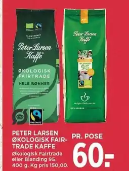 MENY PETER LARSEN ØKOLOGISK FAIRTRADE KAFFE tilbud