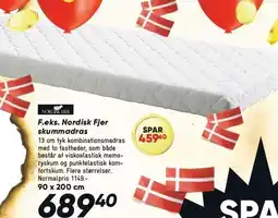 Bilka F.eks. Nordisk Fjer skummadras tilbud