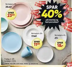 Bilka SPAR 40% på stentøj og løst porcelæn tilbud