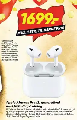 Bilka Apple Airpods Pro (2. generation) med USB-C opladning tilbud
