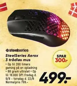 Bilka SteelSeries Aerox 3 trådløs mus tilbud