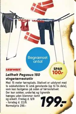 Bilka Leifheit Pegasus 150 vingetørrestativ tilbud