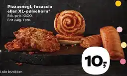 Kvickly Pizzasnegl, focaccia eller XL-pølsehorn tilbud