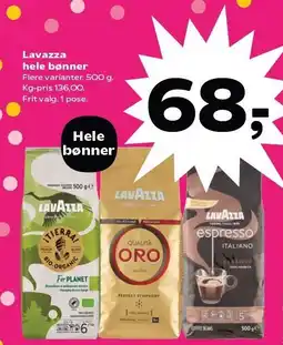 Kvickly Lavazza hele bønner tilbud