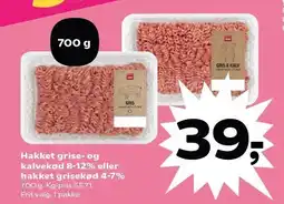 Kvickly Hakket grise- og kalvekød 8-12% eller hakket grisekød 4-7% tilbud