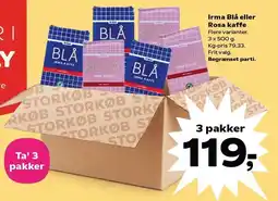 Kvickly Irma Blå eller Rosa kaffe tilbud