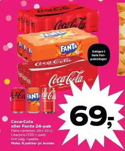 Kvickly Coca-Cola eller Fanta 24-pak tilbud