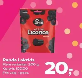 Kvickly Panda Lakrids tilbud