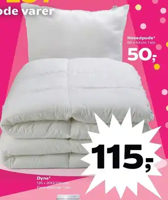 Kvickly Hovedpude eller Dyne tilbud