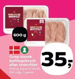 SuperBrugsen Coop dansk kyllingebryst eller inderfilet tilbud