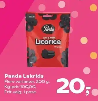 SuperBrugsen Panda lakrids tilbud