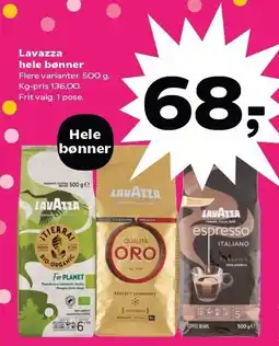 SuperBrugsen Lavazza hele bønner tilbud