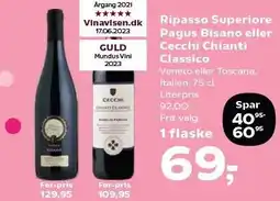 SuperBrugsen Ripasso Superiore Pagus Bisano eller Cecchi Chianti Classico tilbud