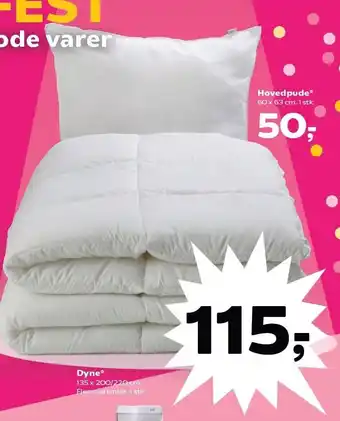 SuperBrugsen Hovedpude eller Dyne tilbud