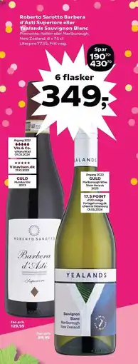 SuperBrugsen Roberto Sarotto Barbera d'Asti Superiore eller Yealands Sauvignon Blanc tilbud