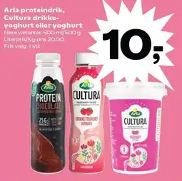 SuperBrugsen Arla proteindrik, Cultura drikkeyoghurt eller yoghurt tilbud