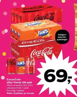 SuperBrugsen Coca-Cola eller Fanta 24-pak tilbud