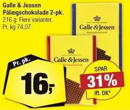 Calle Galle & Jessen Pålægschokolade 2-pk tilbud