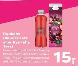 SuperBrugsen Rynkeby Blandet saft eller Rynkeby tørst tilbud
