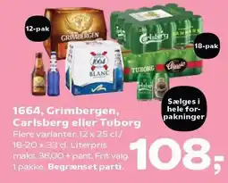 SuperBrugsen 1664, Grimbergen, Carlsberg eller Tuborg tilbud