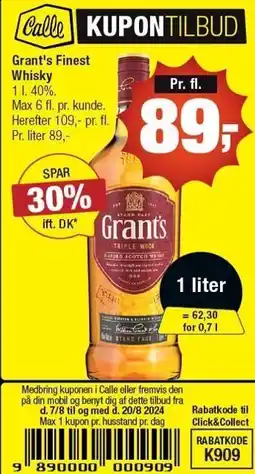 Calle Grant's Finest Whisky tilbud