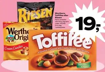 SuperBrugsen Werthers, Toffifee eller Riesen tilbud