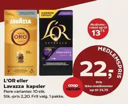 L'OR eller Lavazza kapsler