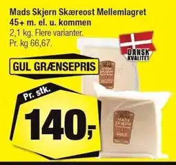 Calle Mads Skjern Skæreost Mellemlagret 45+ m. el. u. Kommen tilbud